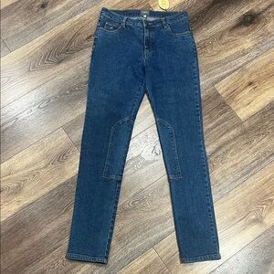 Ovation KP Equestrian Denim Riding Skinny Jeans Jockey Thigh Patch Breeches 🐴